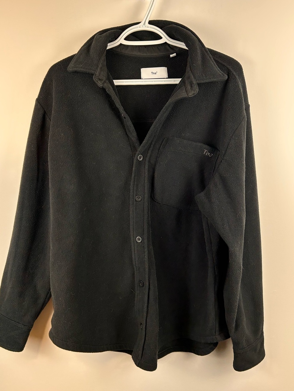 TNA Aritzia Polar Fleece Shirt Jacket Black Size M